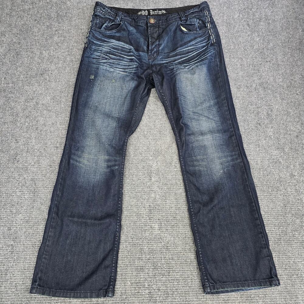 DO Denim MJ0711 Jeans Mens 40 Dark Wash Y2K Western Flap Pocket Bootcut